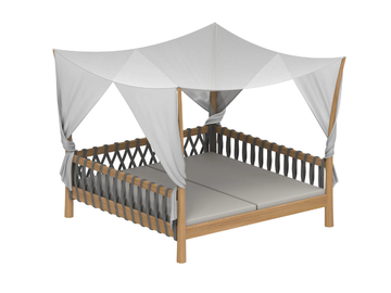 TUSKANY - Canopy teak garden bed with parasol by Royal Botania - view 2